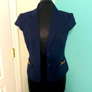 Short sleeve navy blue blazer